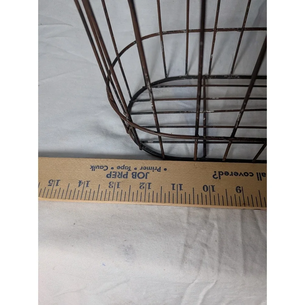 Vintage Style Brown Wire Storage Basket No. 1 Plaque Industrial Farmhouse Decor